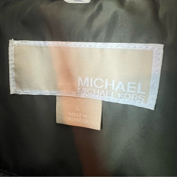 Michael Kors Army Green Anorak Jacket Cinch Waist Hooded Large Pockets Outdoor - Picture 7 of 16